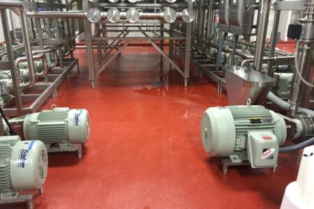 Red Resinous Flooring in industrial space