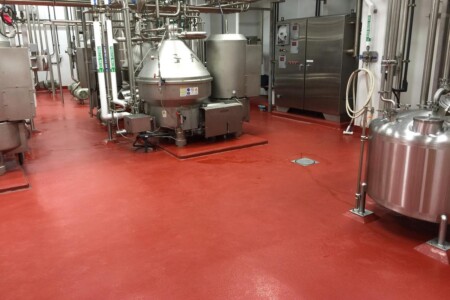 Industrial red Resinous Flooring application