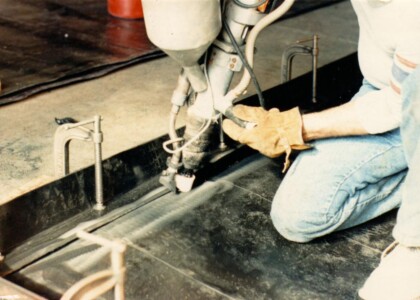 Finishing surface of plastic liner