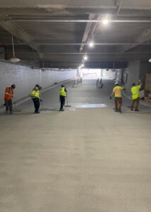 Waterproofing a parking deck entrance