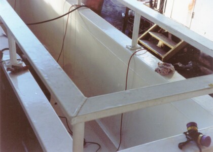 Tank lining close up view