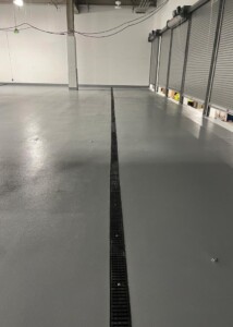 Waterproofed flooring in warehouse