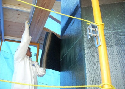 Application of structural strengthening wrap