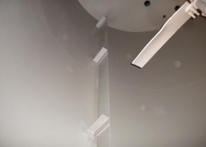 Closeup of interior tank lining