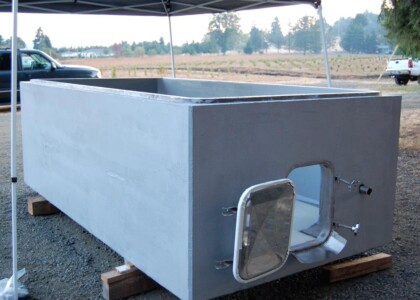 Lining a small industrial tank