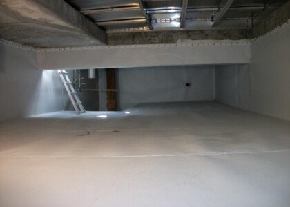 Installing plastic liners at Columbia Data Center