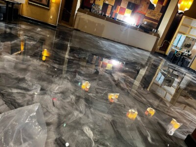 Resinous flooring in restaurant